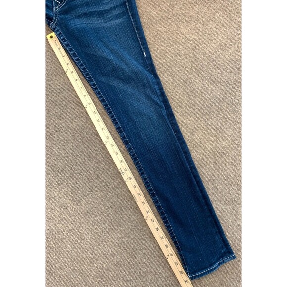 True Religion Skinny Jeans Womens 27 Low Rise Stretch Whiskered Dark Y2K Denim - Picture 6 of 8
